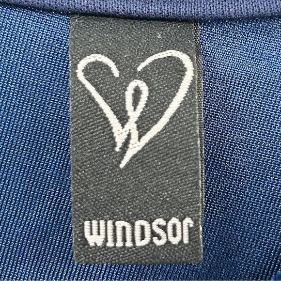 Windsor Alexa Velvet Heat Stone Wrap Mini Navy Blue Dress NWT Size Small - Picture 6 of 14